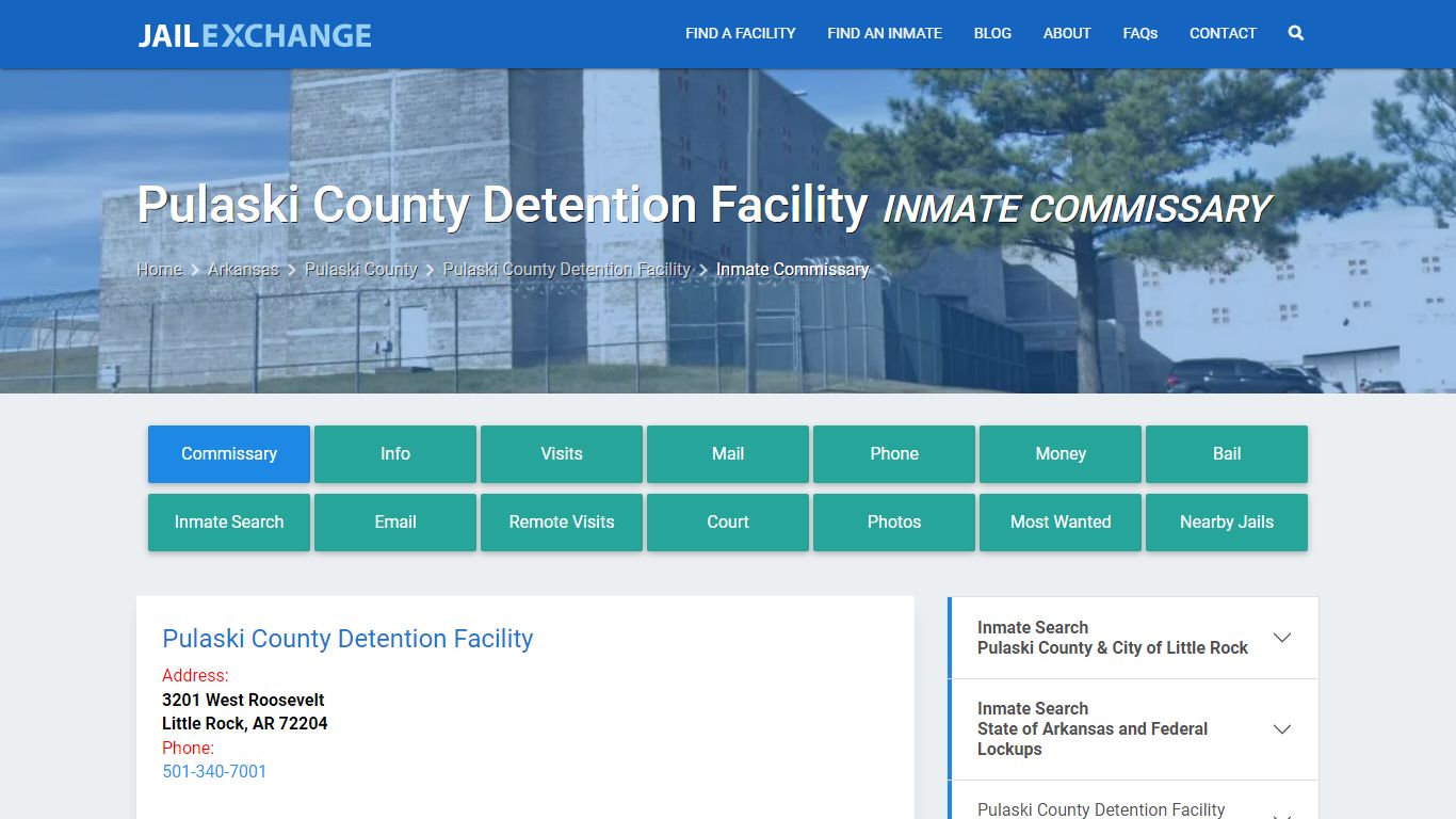 Pulaski County Detention Facility Inmate Commissary