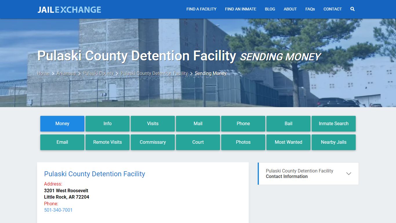Send Money to Inmate - Pulaski County Detention Facility, AR